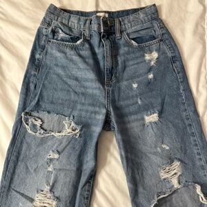 Super Baggy High Rise jeans with distressing